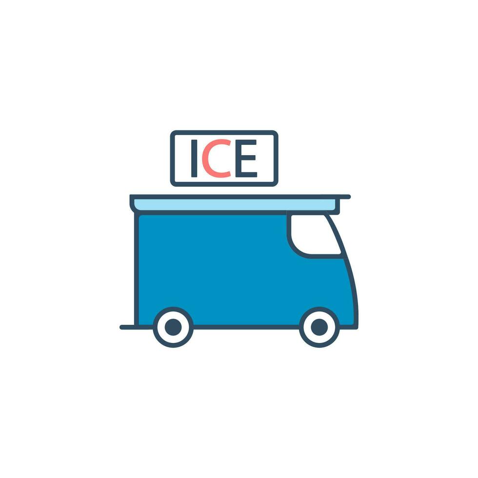 ice cream sales machine colored dusk style vector icon