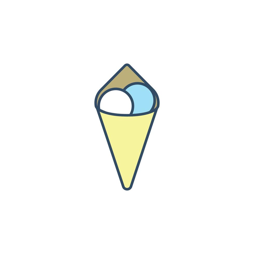 ice cream in horn colored dusk style vector icon