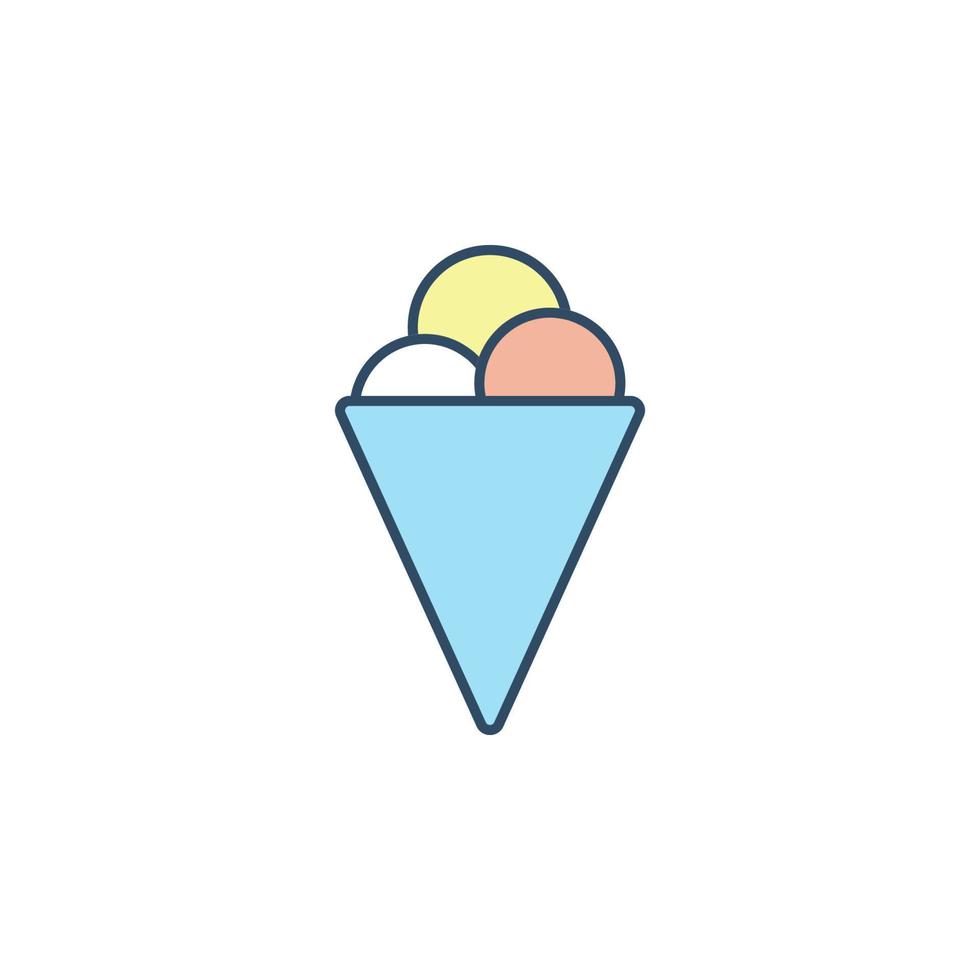 ice cream in horn colored dusk style vector icon