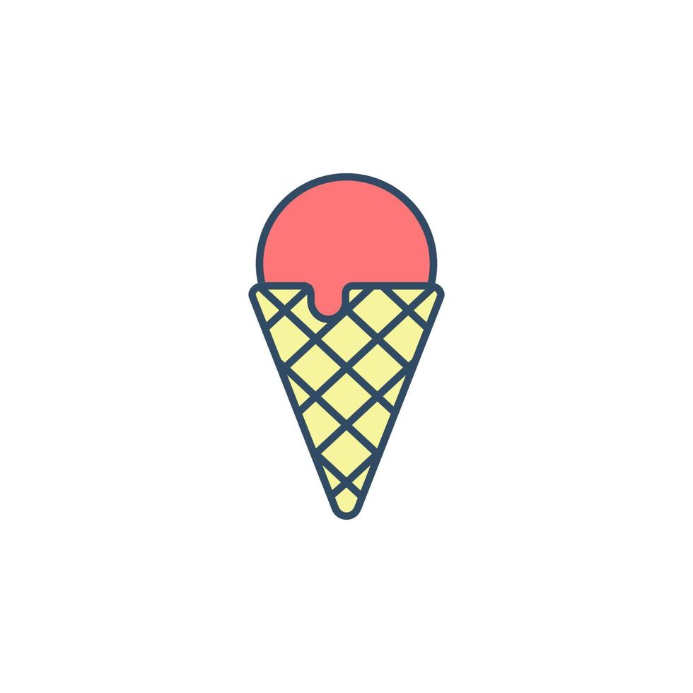 ice cream in horn colored dusk style vector icon