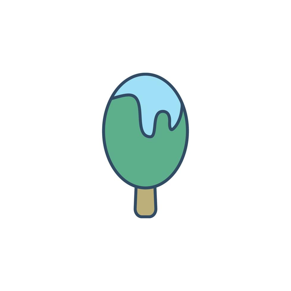 fruit ice cream on stick colored dusk style vector icon