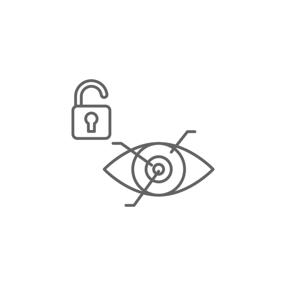 Eye recognition, technology vector icon