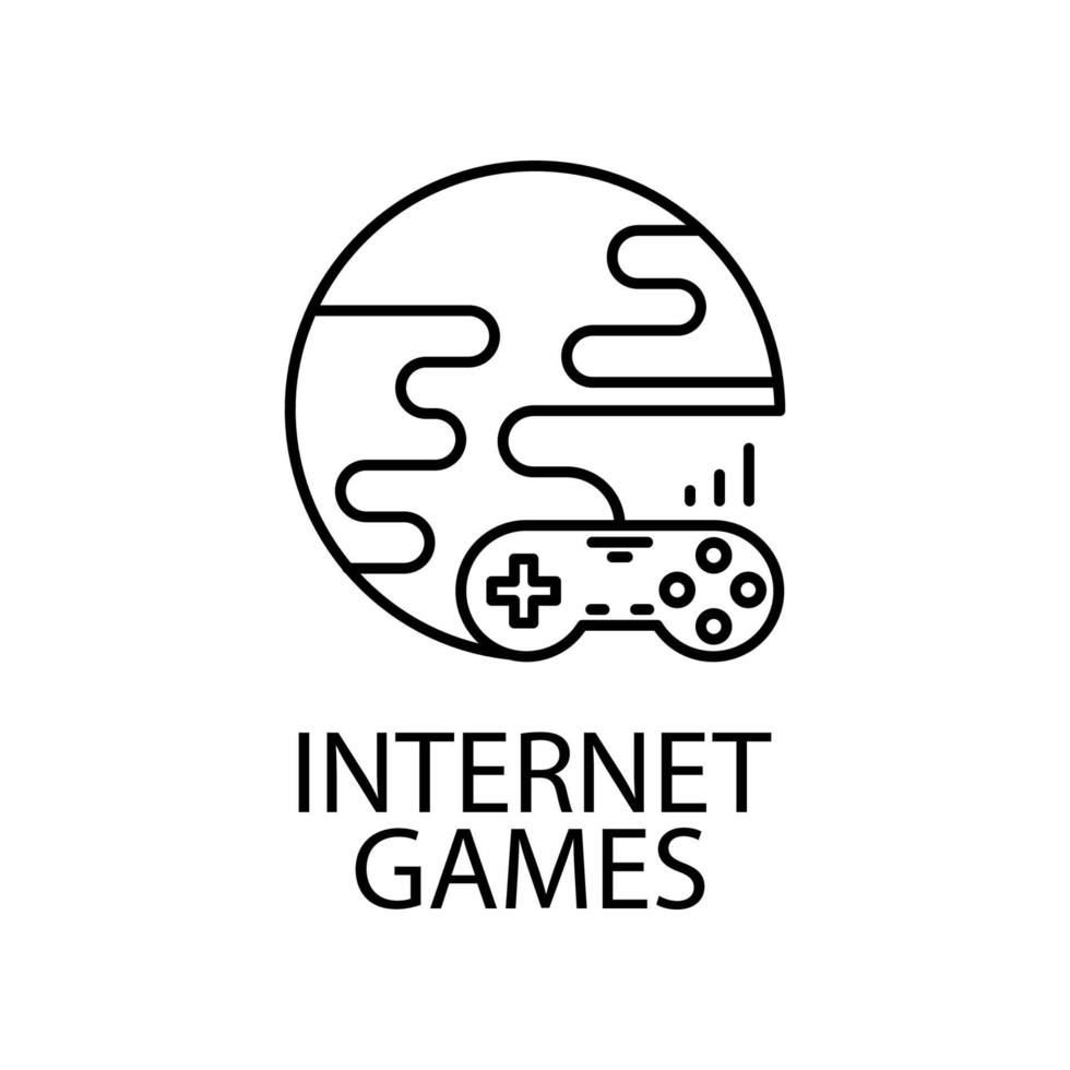 Internet juegos vector icono