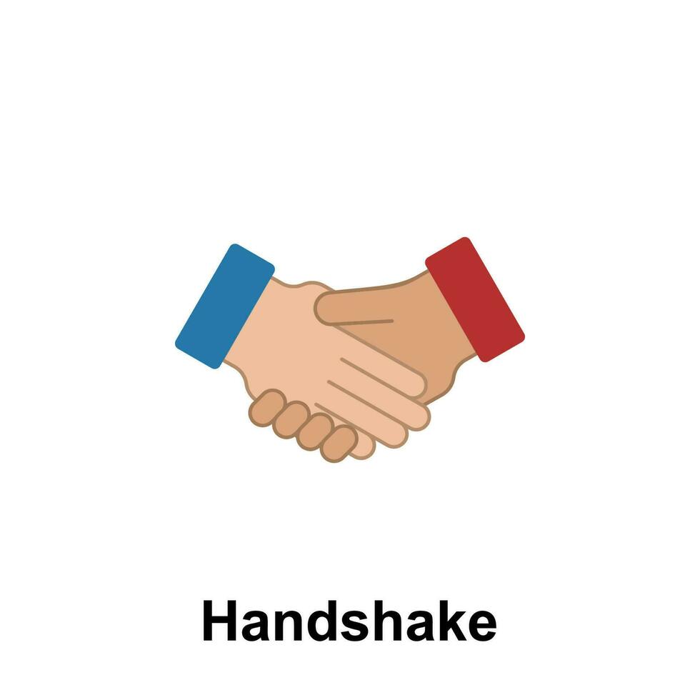 handshake, hand color vector icon