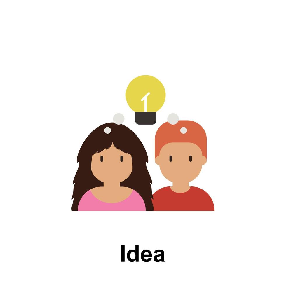 idea, male, female color vector icon