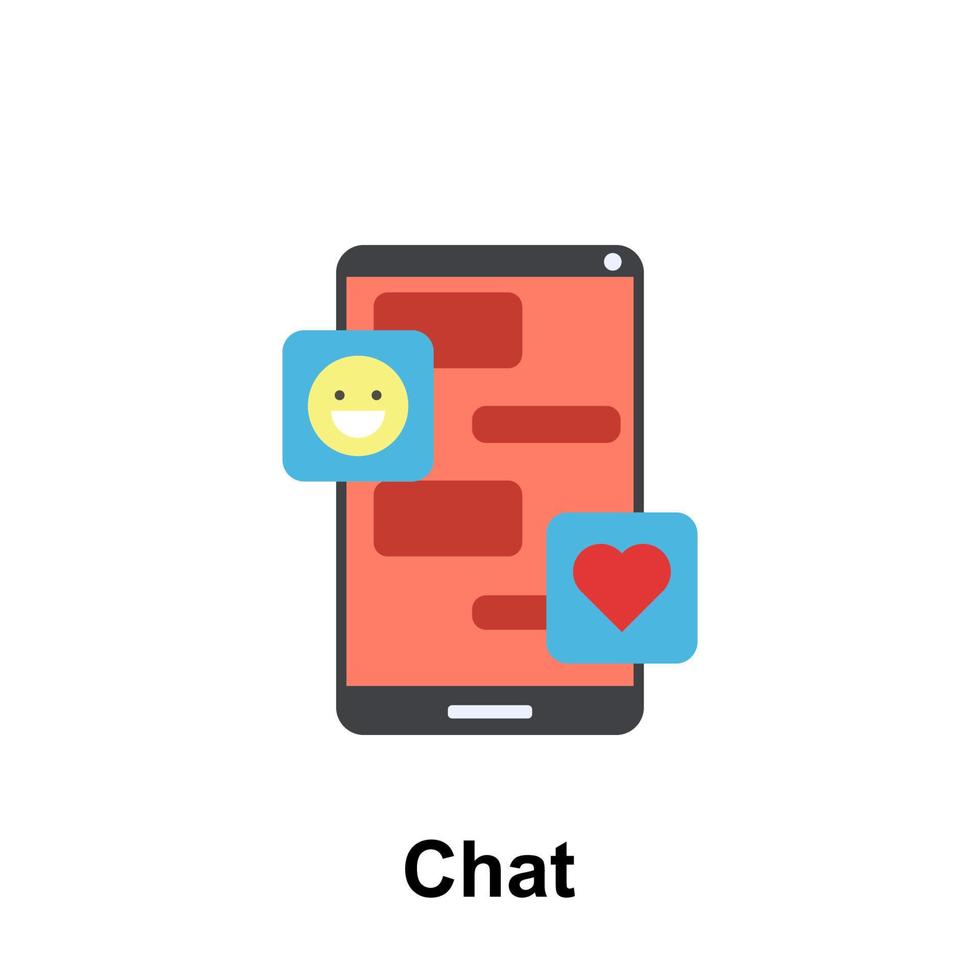 chat, smartphone, heart color vector icon