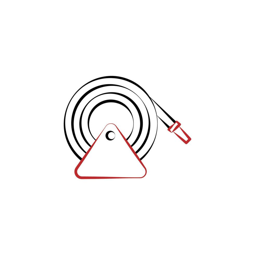 Firefighter, fire hose two color vector icon