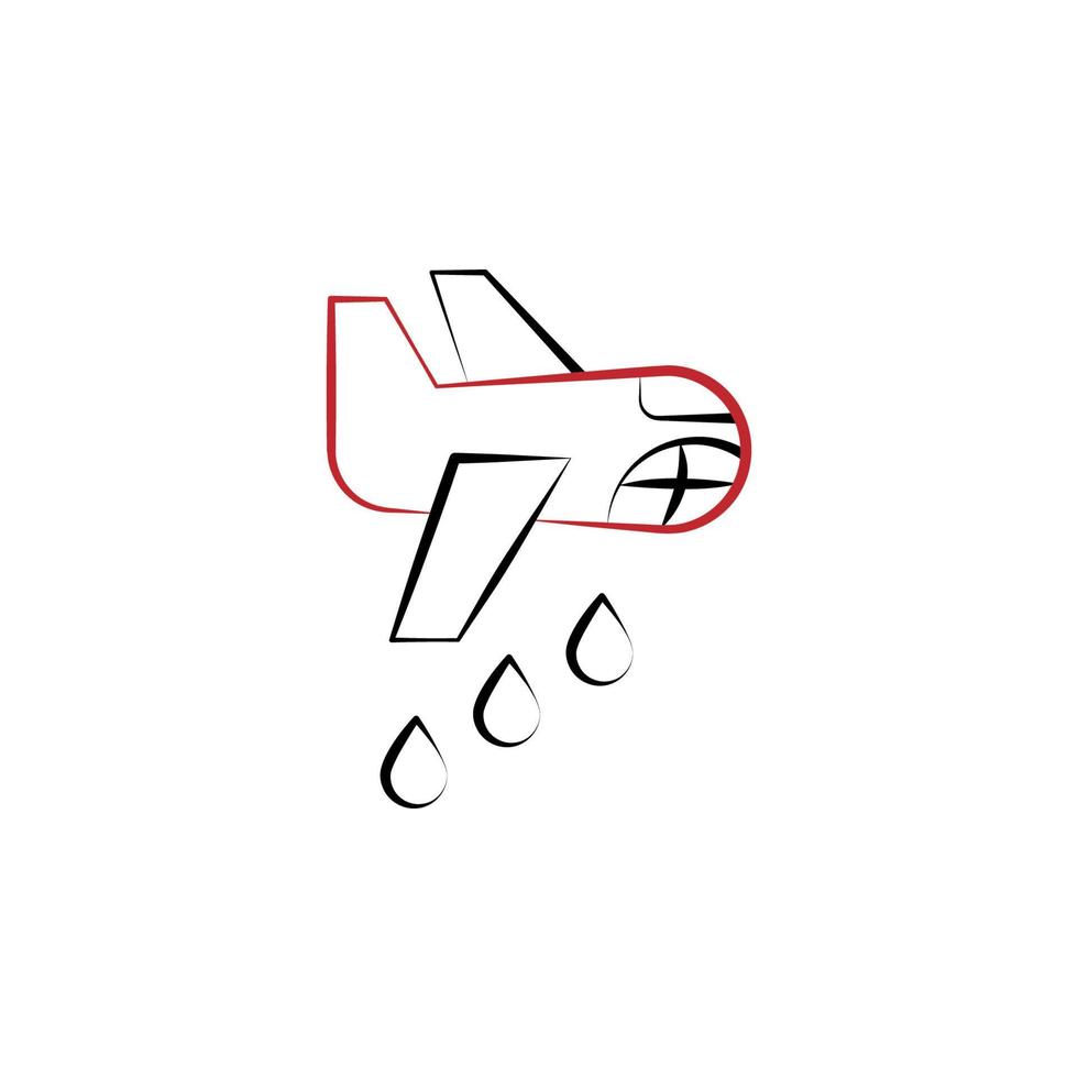 Firefighter, plane two color vector icon