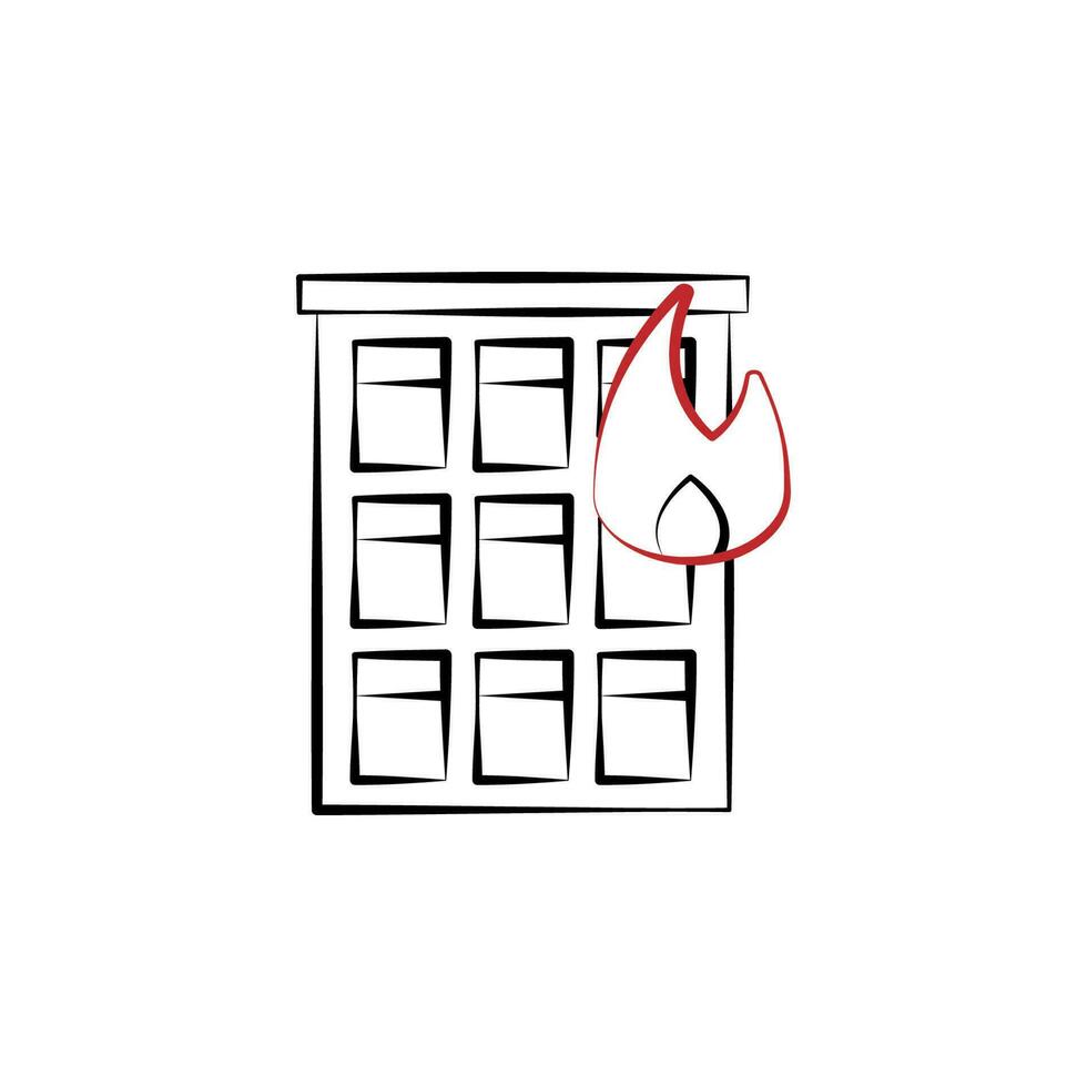 Firefighter, building two color vector icon