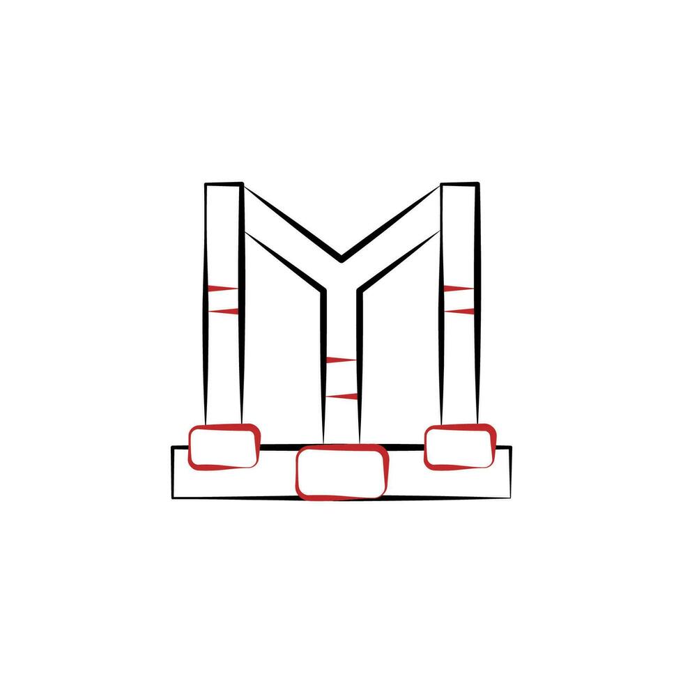 Firefighter, harness two color vector icon
