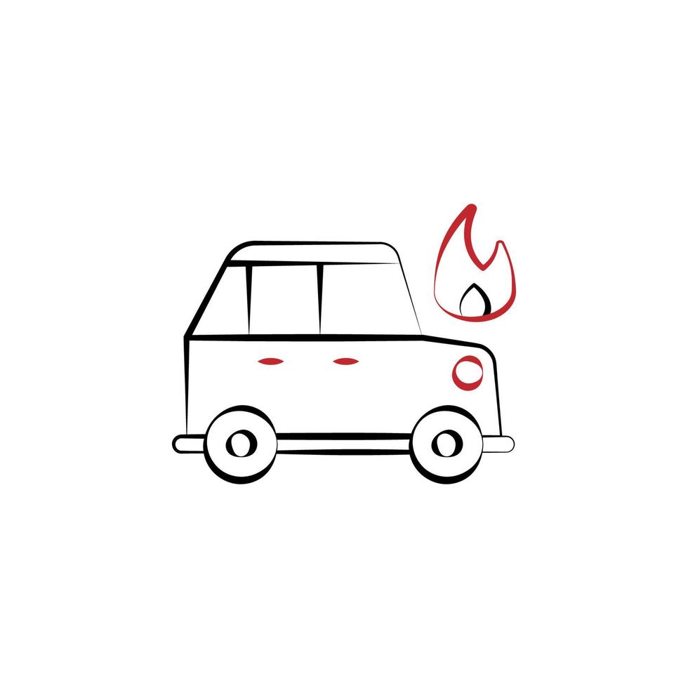 Firefighter, car two color vector icon