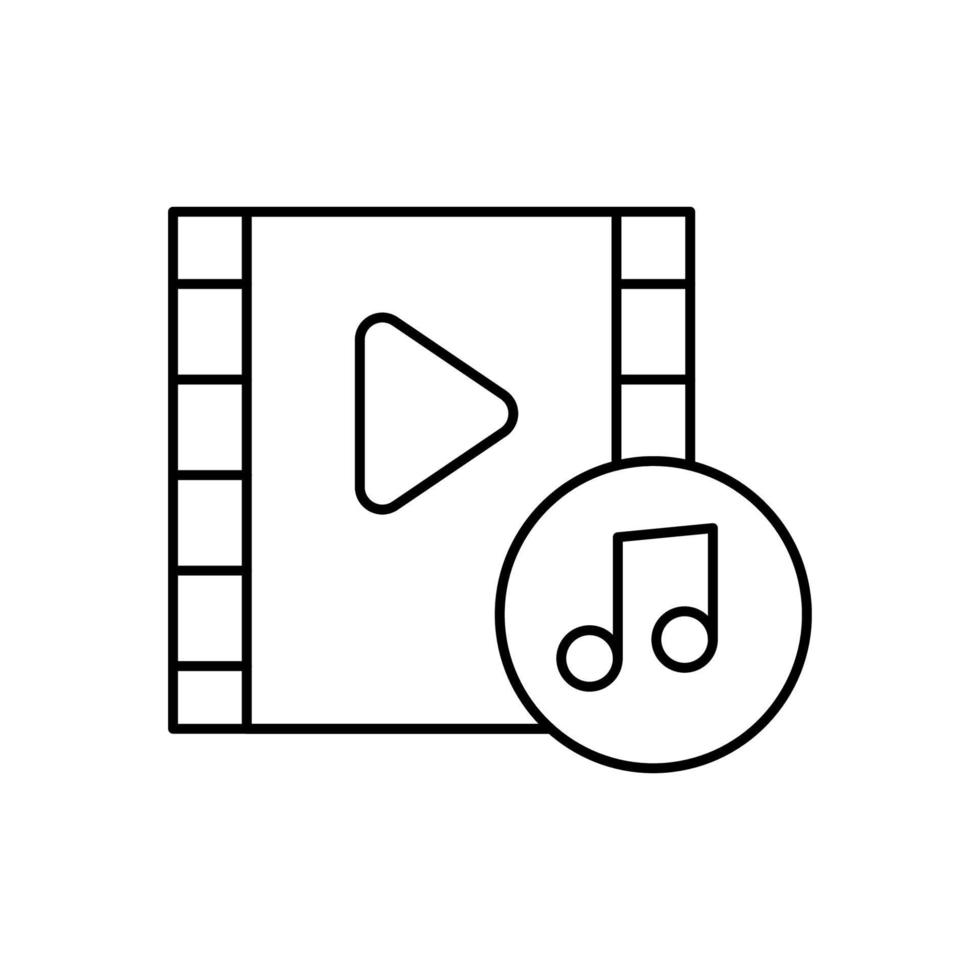 Music, play, film ribbon vector icon