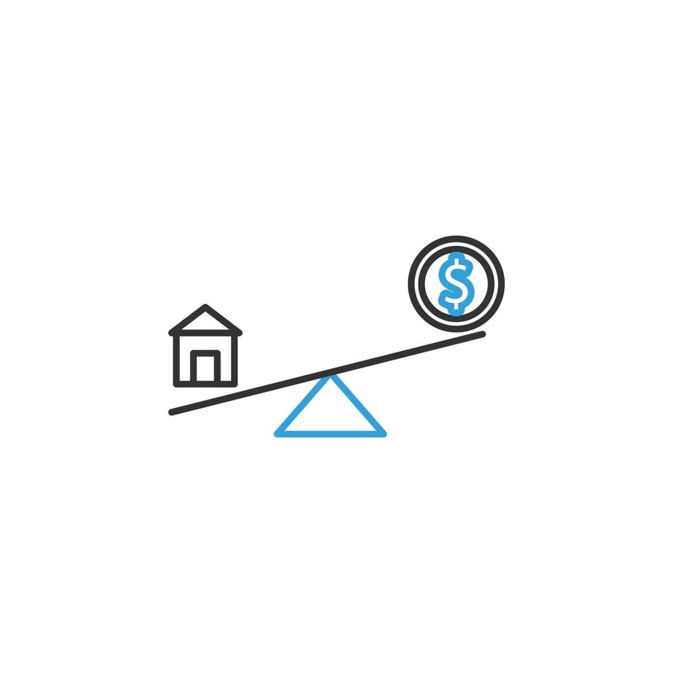 finance scales 2 colored line vector icon