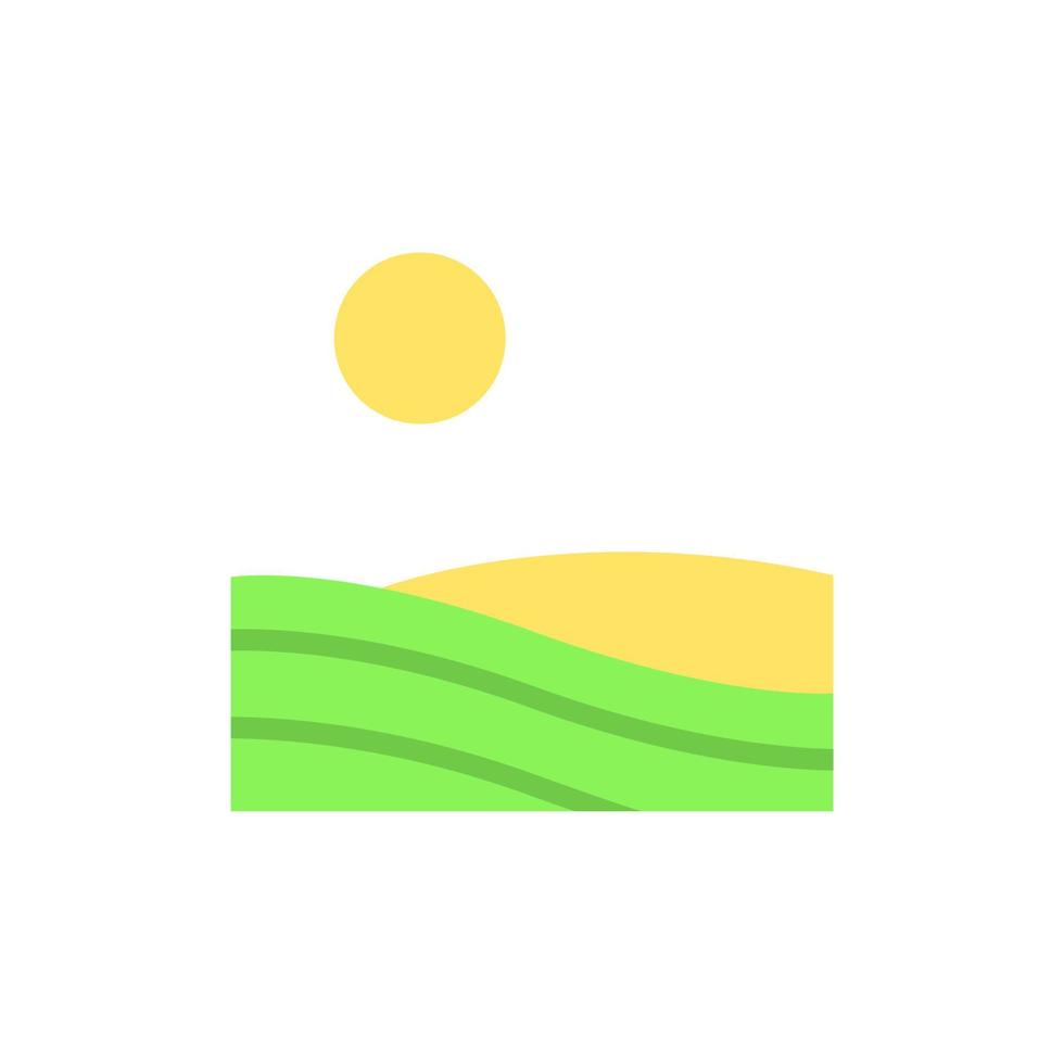 Field, sun vector icon