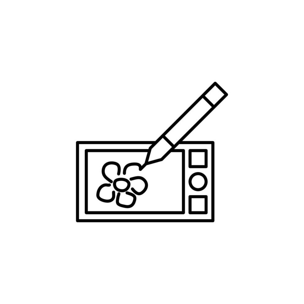drawing tablet picture vector icon