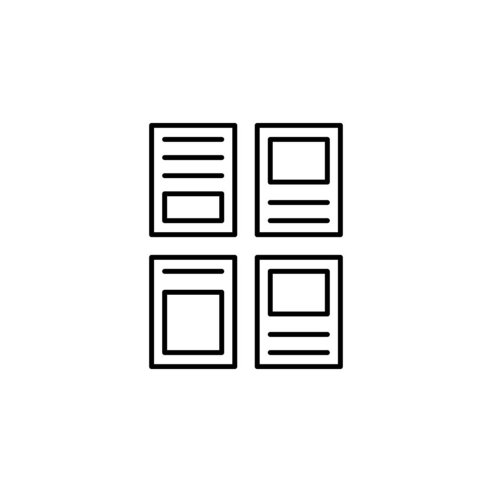 Layouts, files, editing all documents vector icon