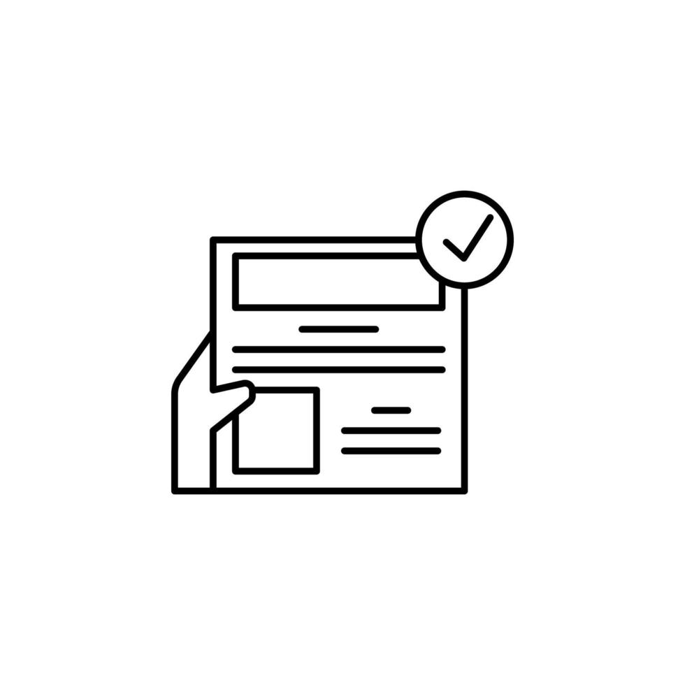 Check mark, hand vector icon