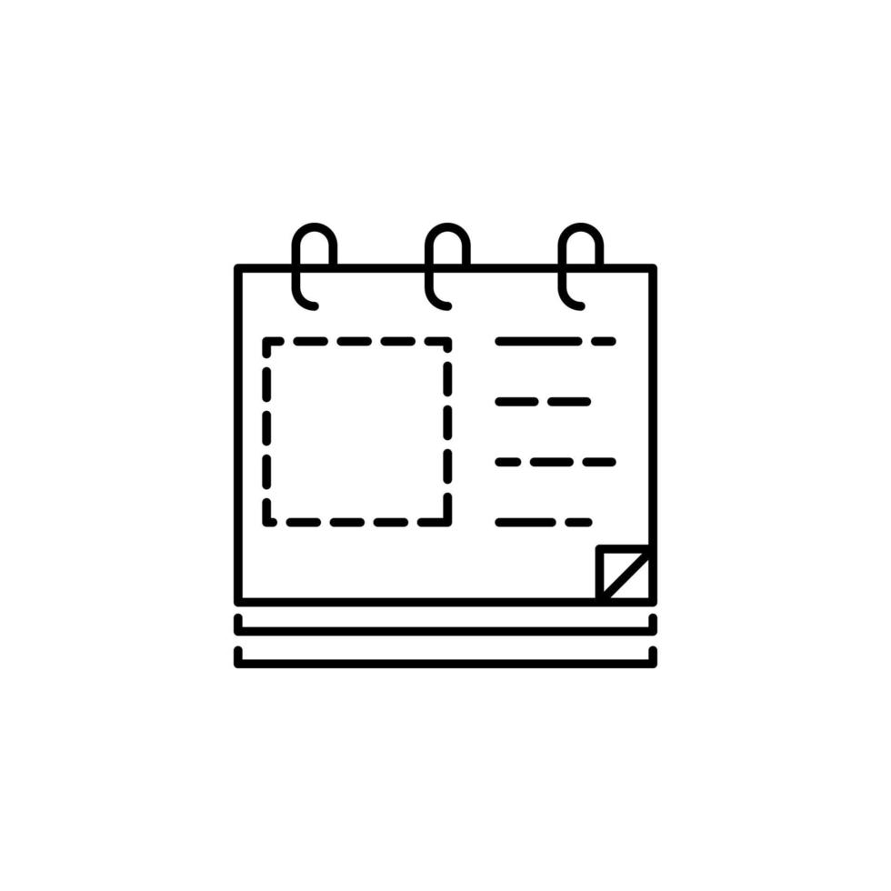 Draft, writing calendar vector icon