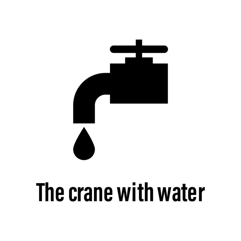 Crane with water vector icon