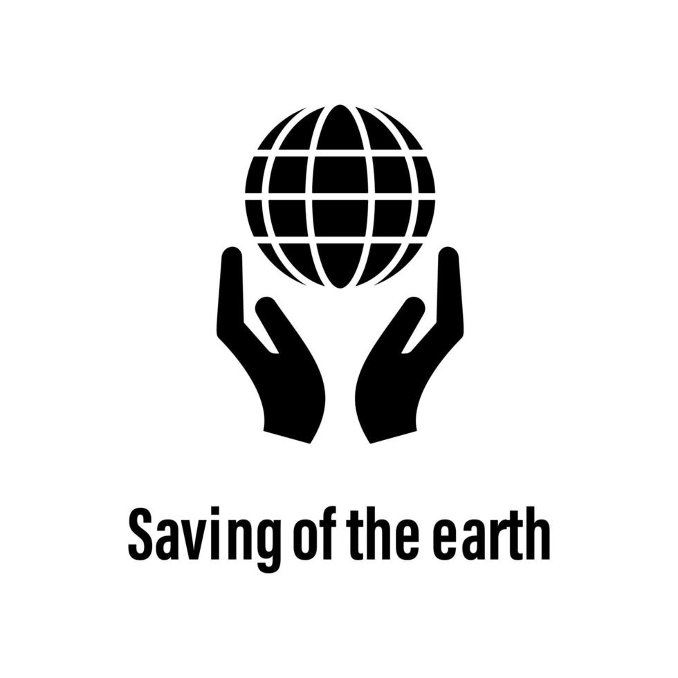 Saving of the earth vector icon