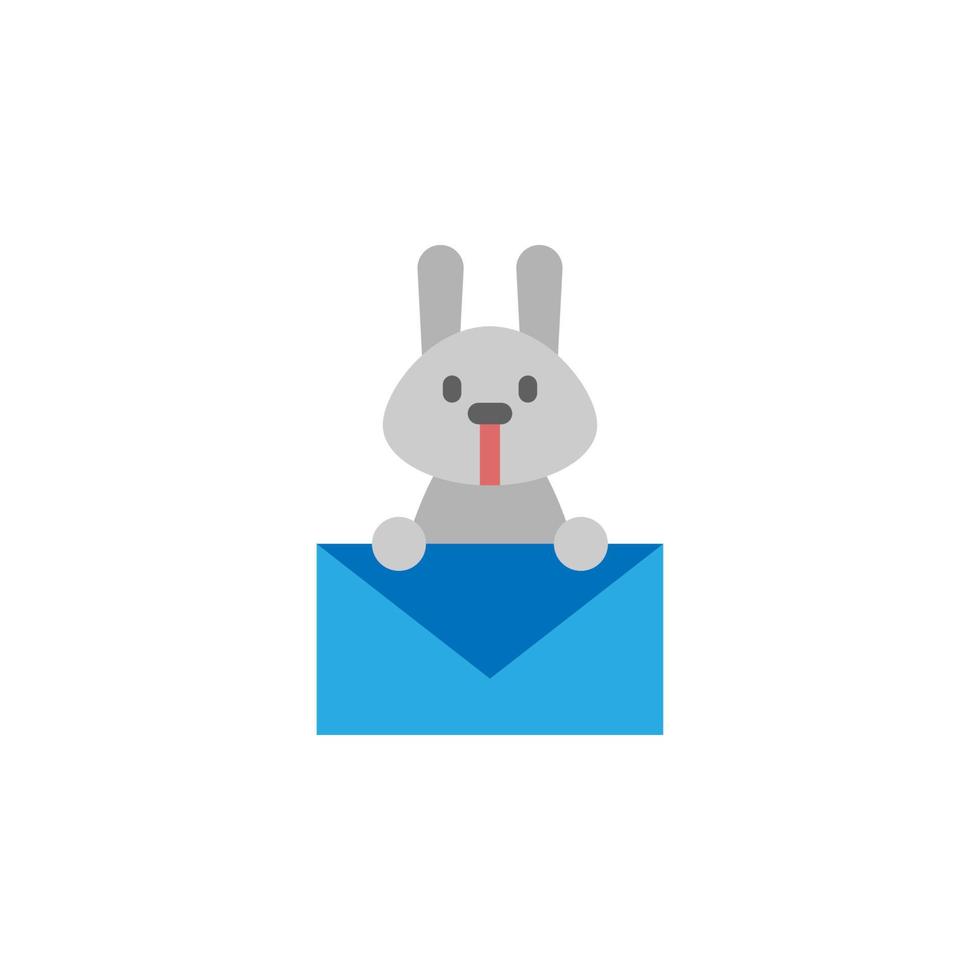 Easter, letter, rabbit vector icon