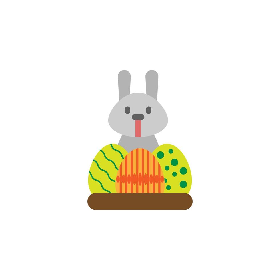 Easter, eggs, rabbit vector icon