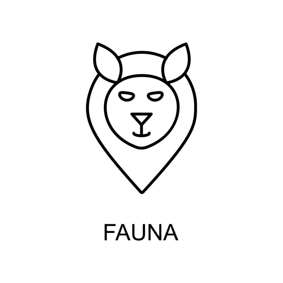 fauna in pin vector icon
