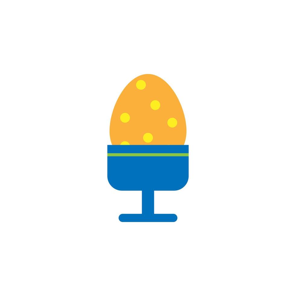 Easter, boiled egg vector icon