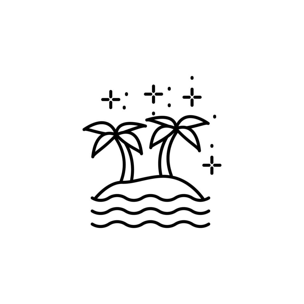 Diving island vector icon