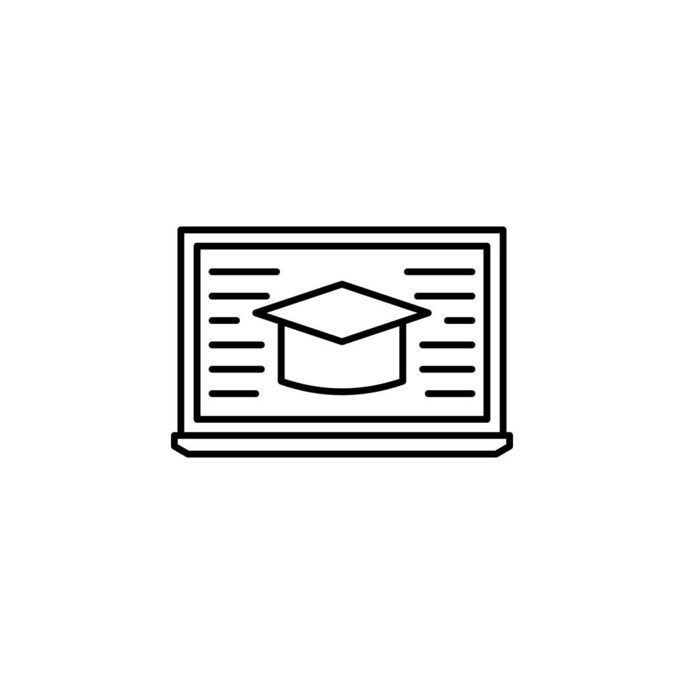learning, technology, laptop vector icon