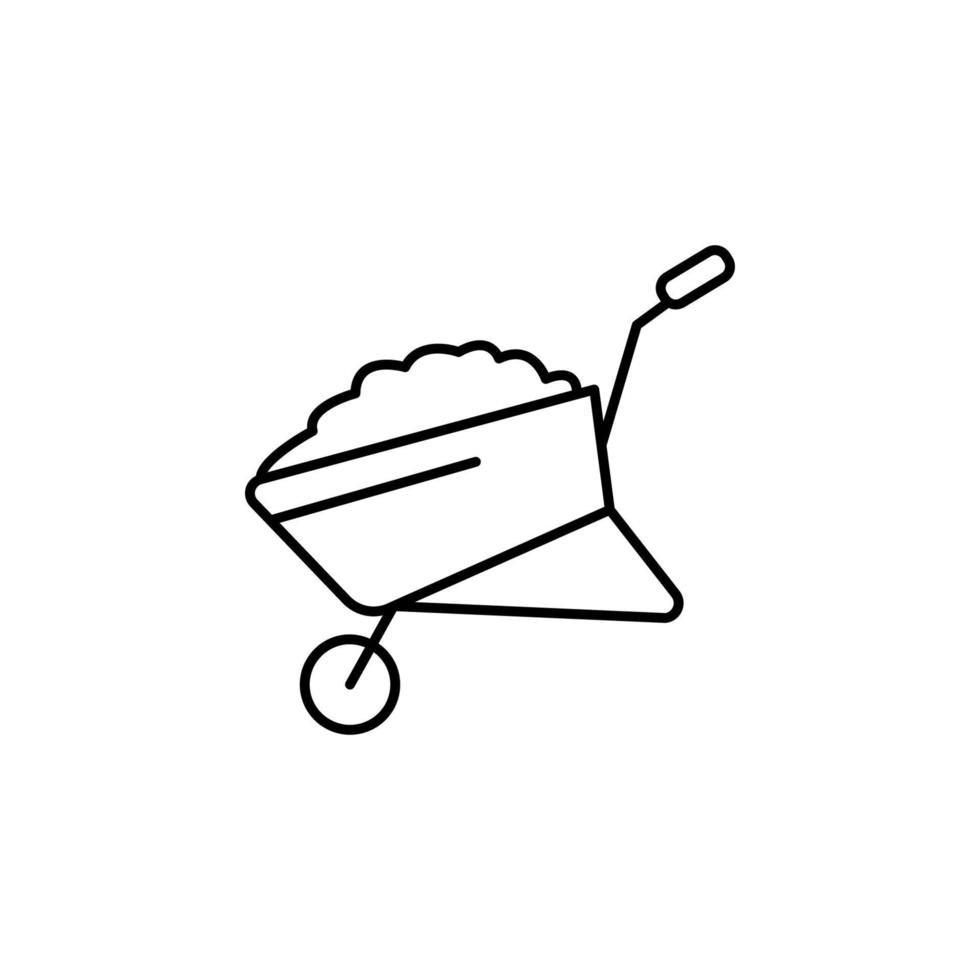 Wheelbarrow construction vector icon