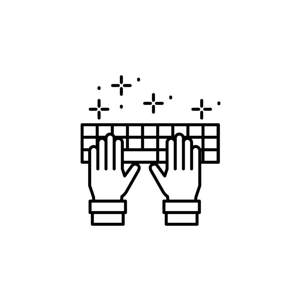 teclado manos vector icono
