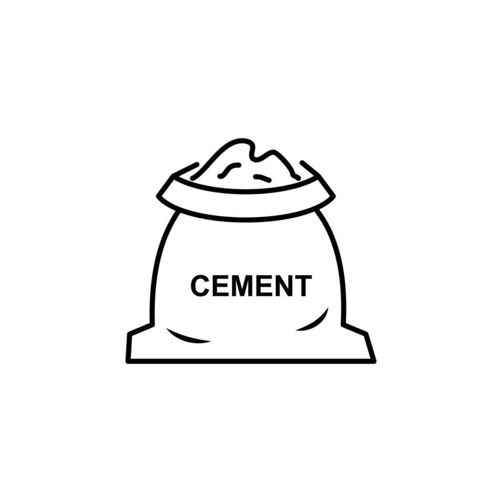 bag of cement outline vector icon