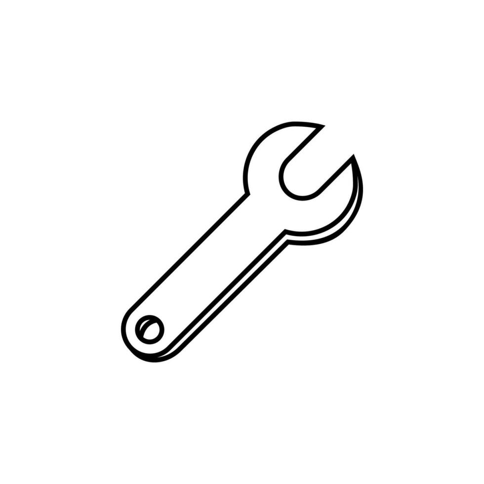 wrench outline vector icon