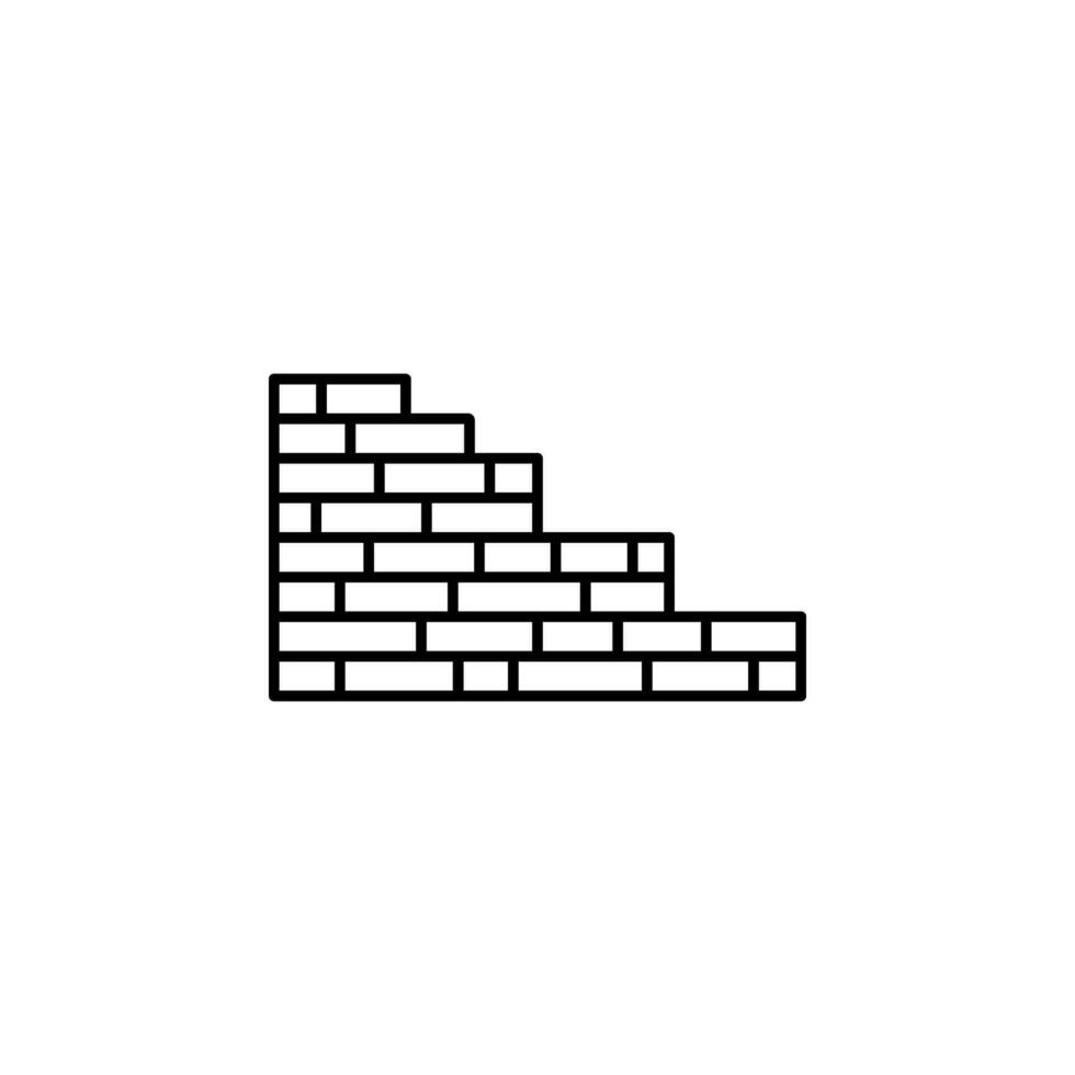 Brick wall outline vector icon
