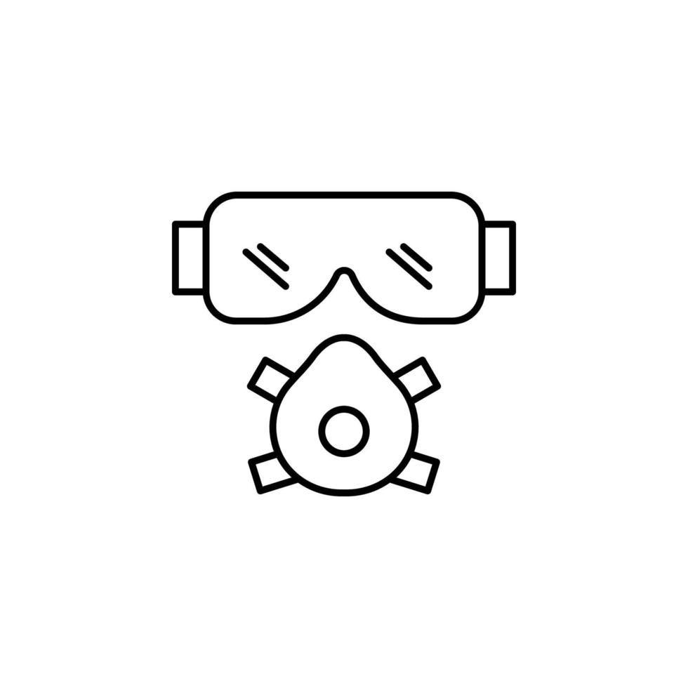 edificio lentes y máscara vector icono