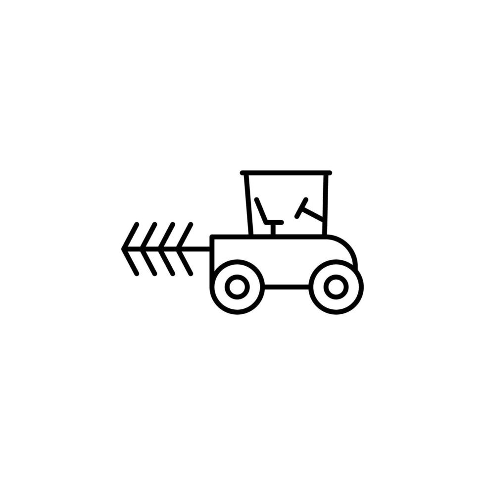 cultivating tractor vector icon