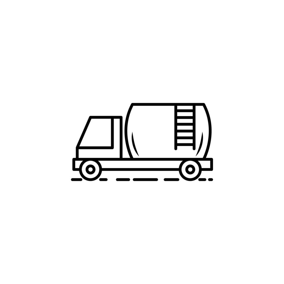 truck with a vat vector icon