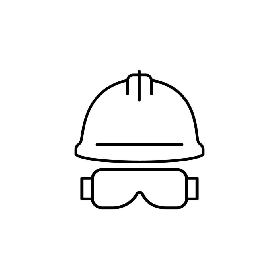 construction helmet and glasses vector icon