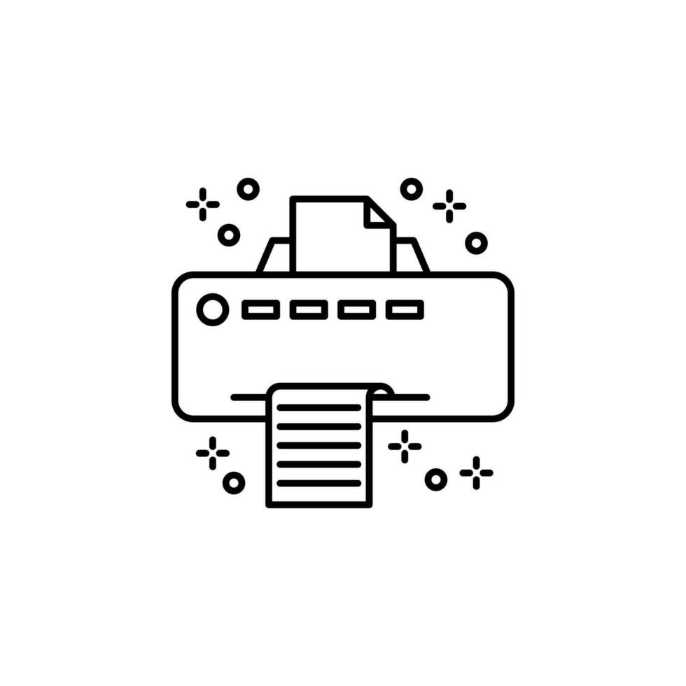 Computer printer paper vector icon