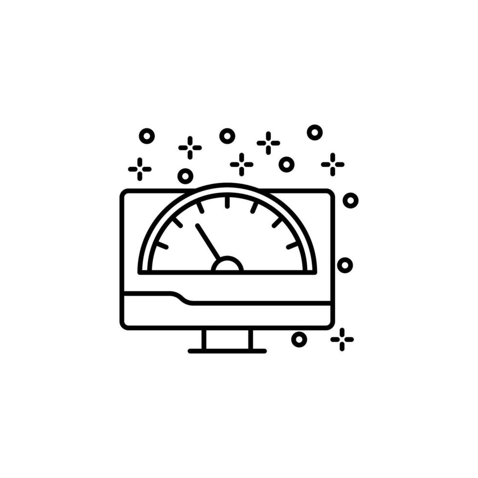 Computer monitor speedometer vector icon