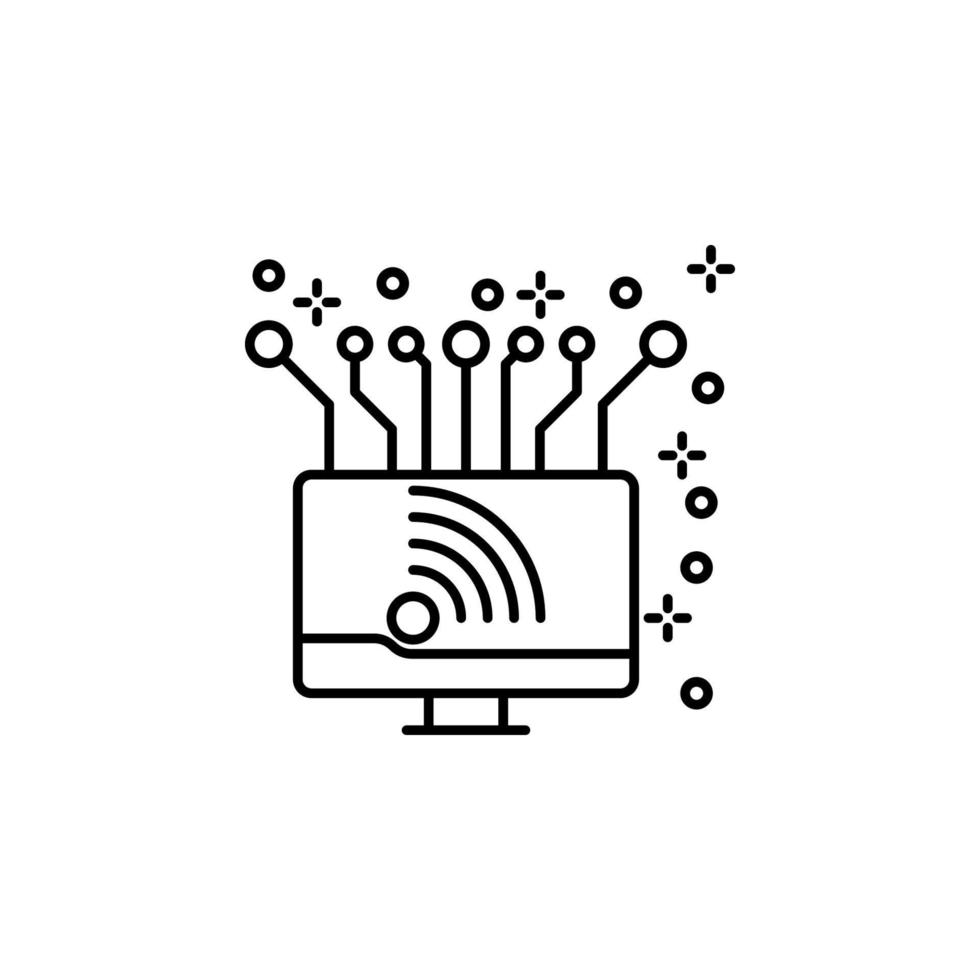 Computer wireless vector icon