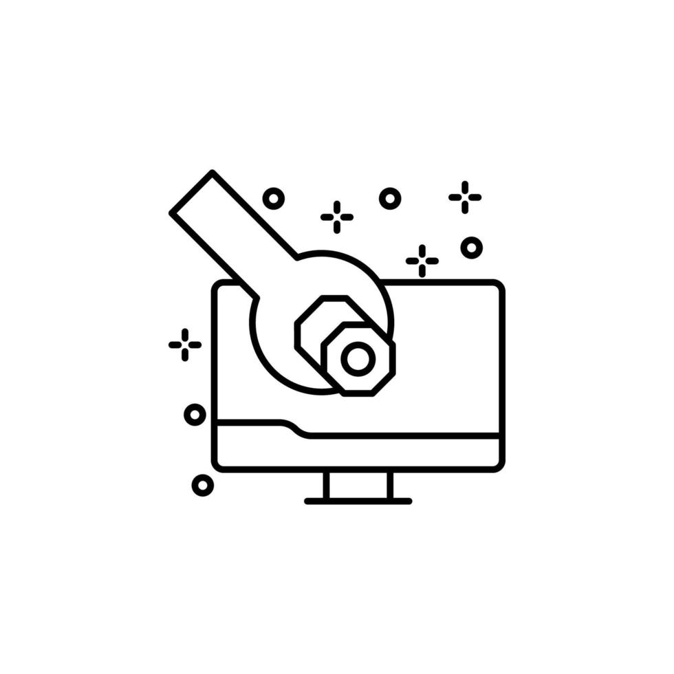 Computer settings repair vector icon