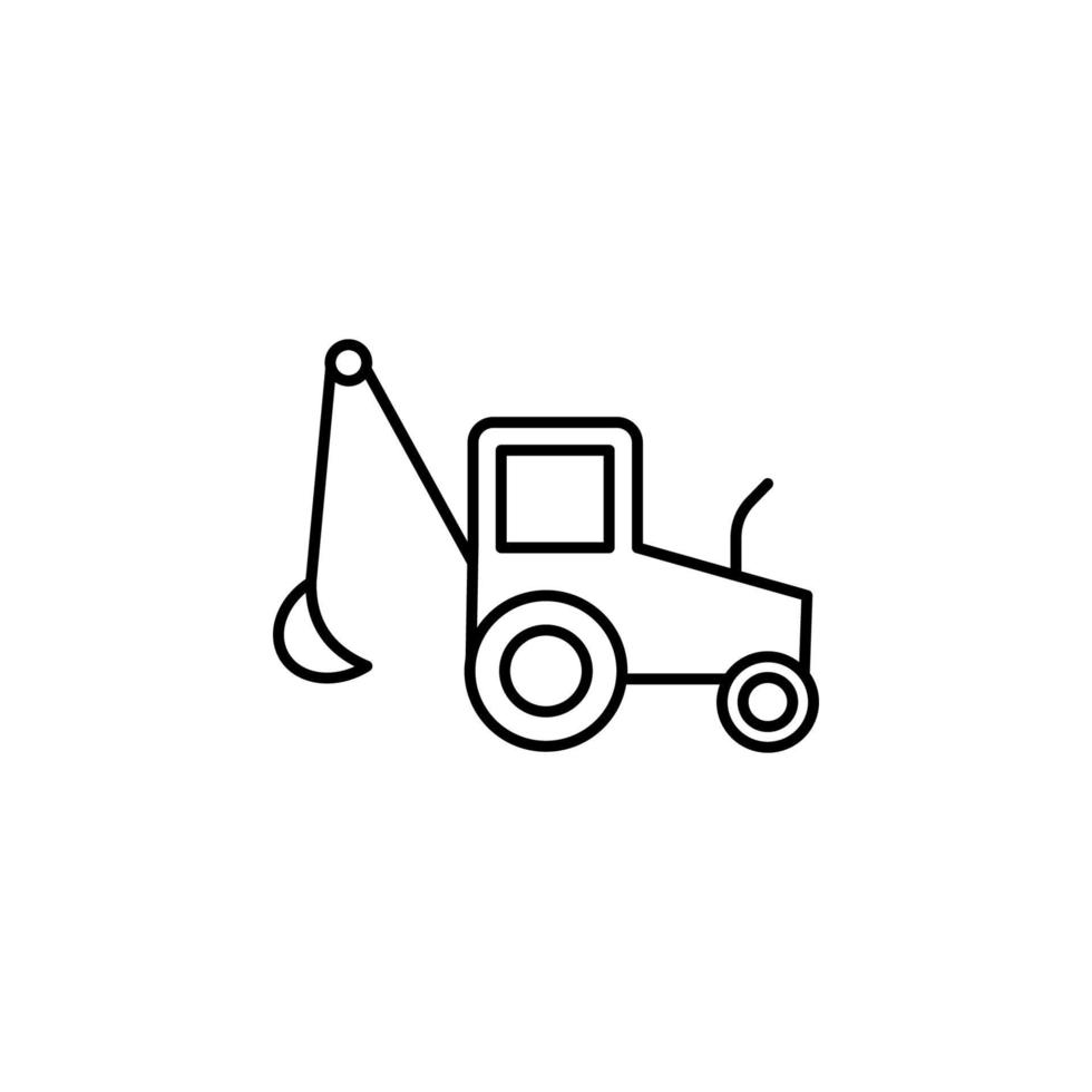 backhoe equipment vector icon