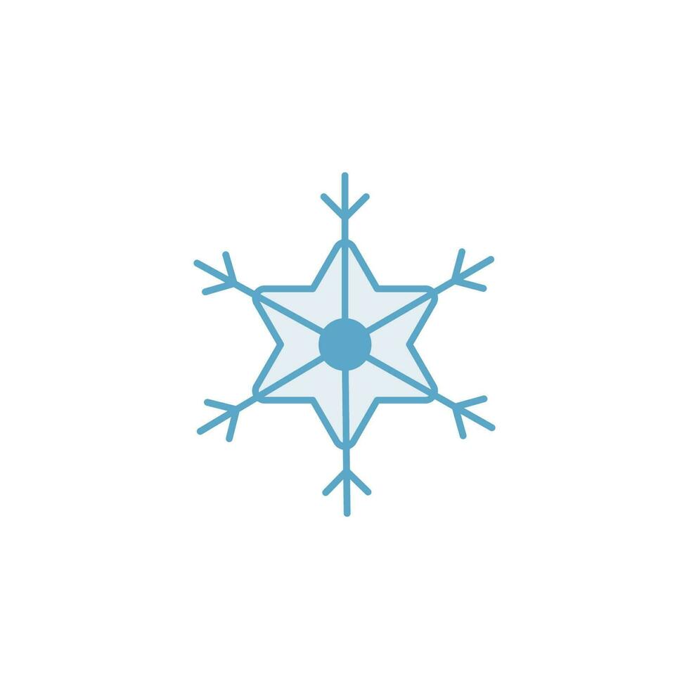 Snowflake 2 colored line vector icon