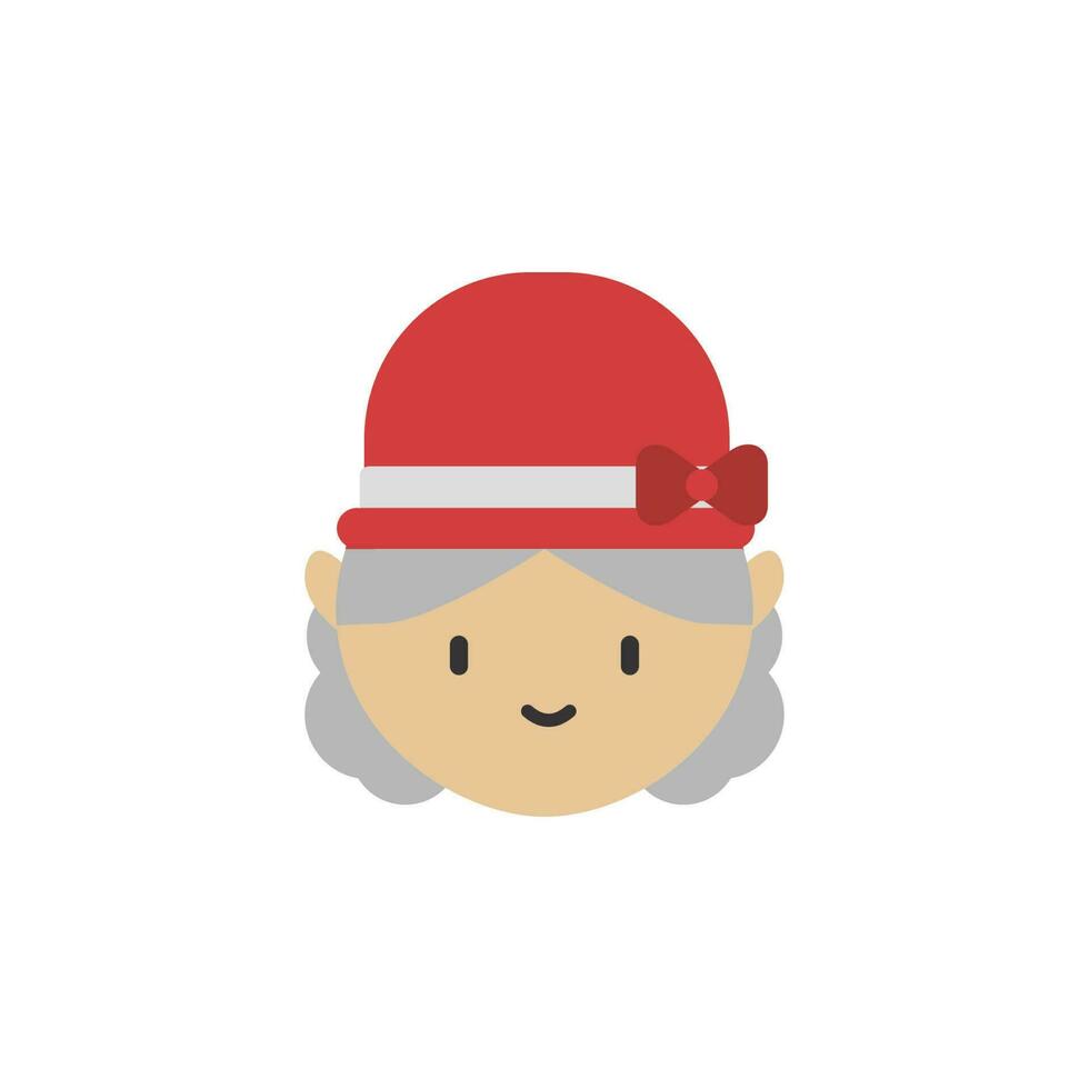 Santa woman, Christmas 2 colored line vector icon