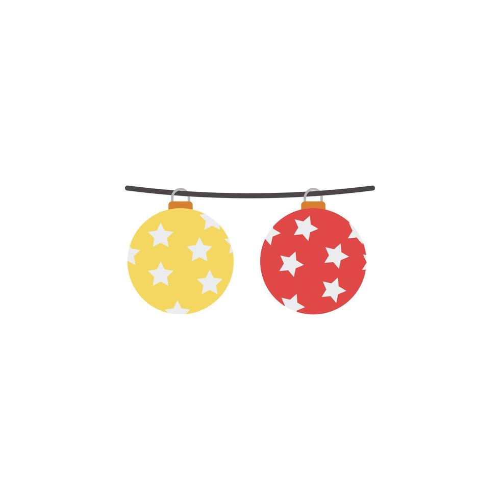 Christmas ball 2 colored line vector icon