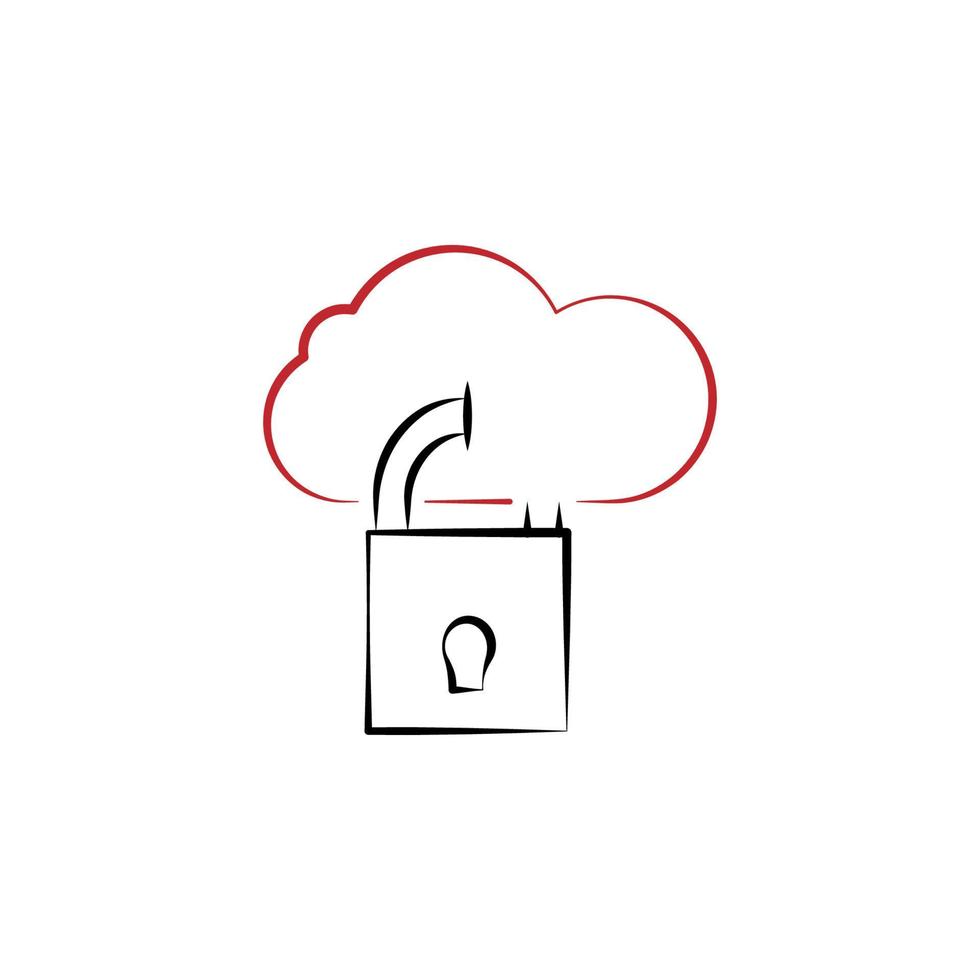 Cloud security vector icon