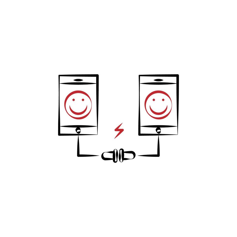 phone connecting technology vector icon