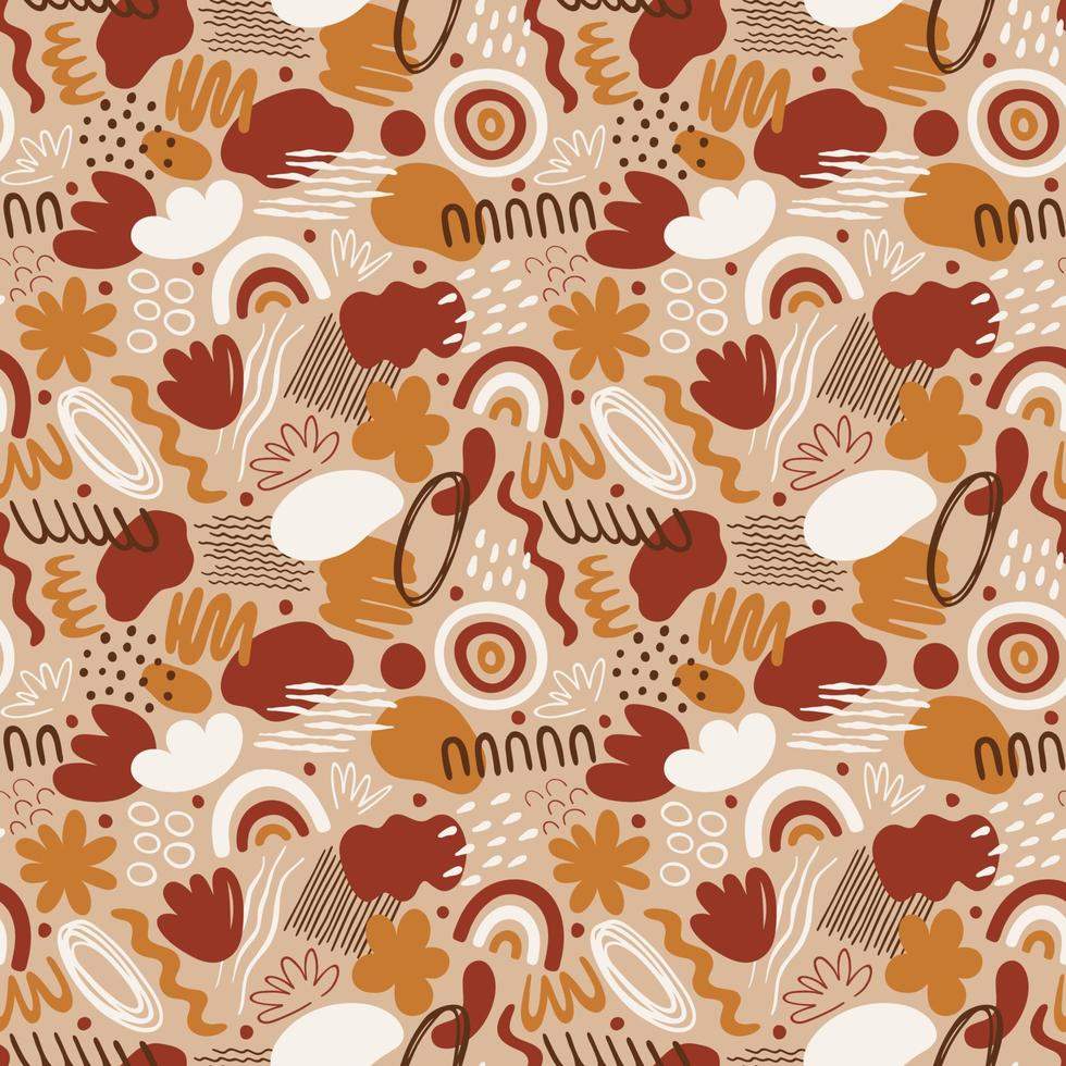 Vector seamless pattern with abstract organic shapes.